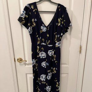 Women's Jumpsuit Navy Blue Floral